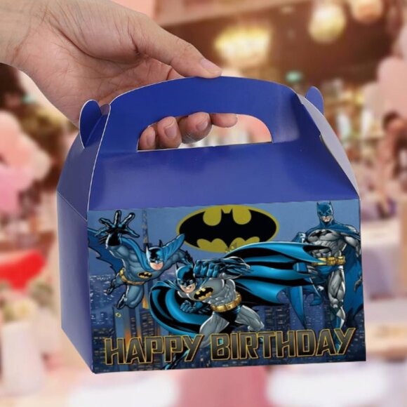 Birthday Party Favor Boxes, Happy Birthday Design, Blue, 10 Pack - Picture 2 of 5